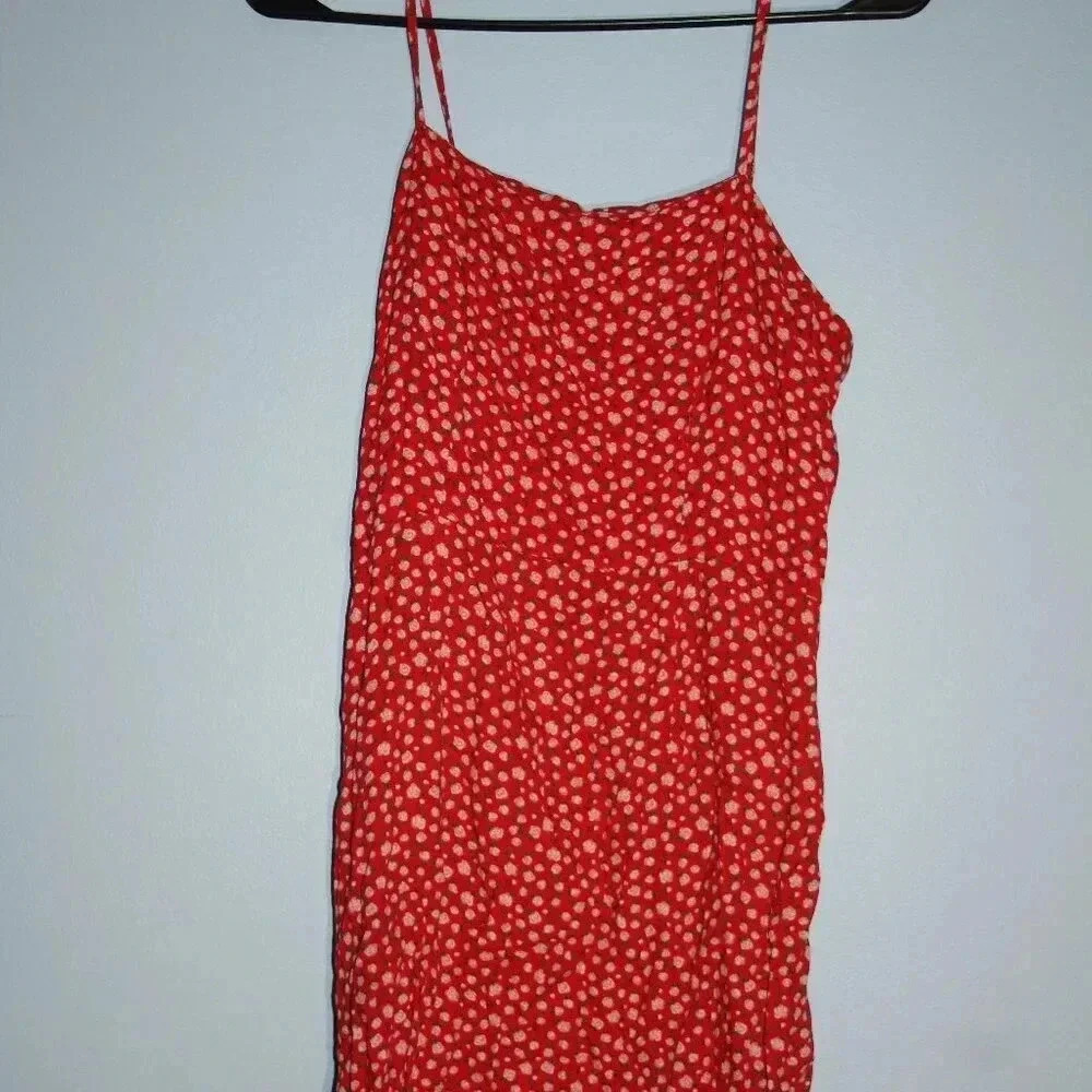 Aeropostale Red Floral Print Spaghetti Strap Dress